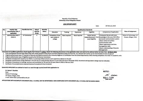 administrative aide iv salary grade 2023|NOTICE OF VACANCY .